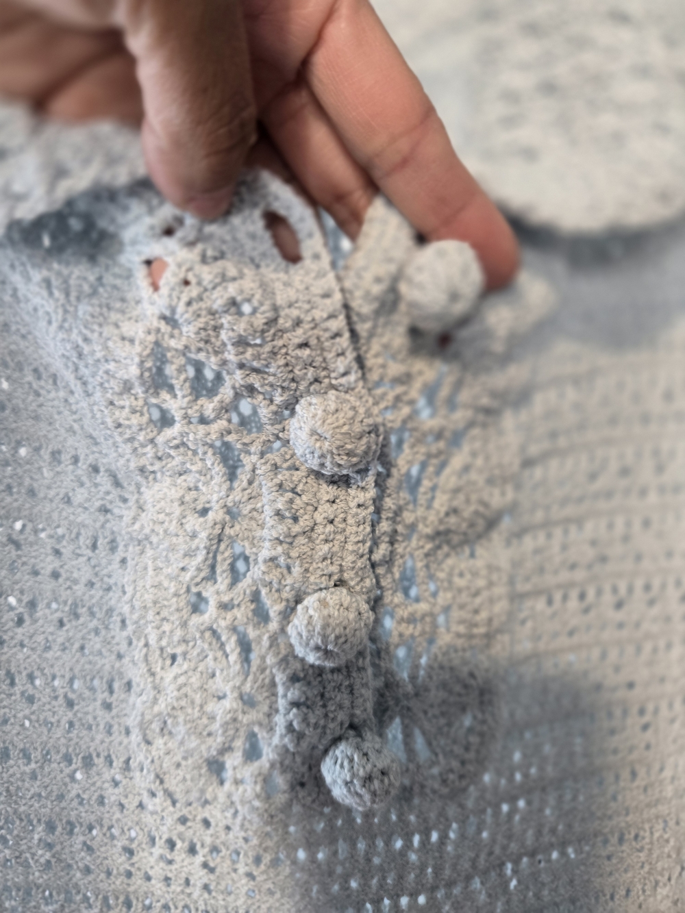 Light Blue Crochet Dress - Picture 5 of 7